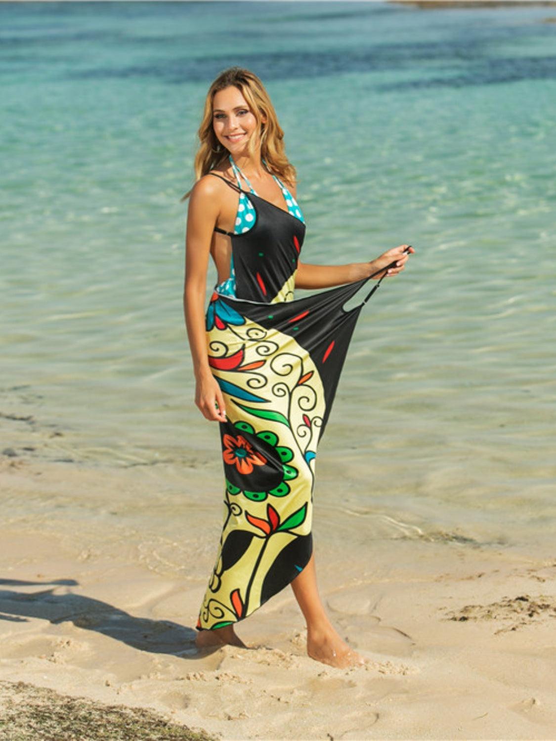 LGC Printed Spaghetti Strap Cover Up - Le Grand Chevalier